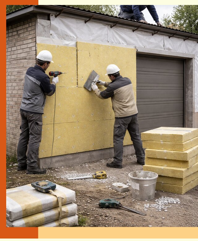 Утепление гаража снаружи в Казани качественно и надёжно