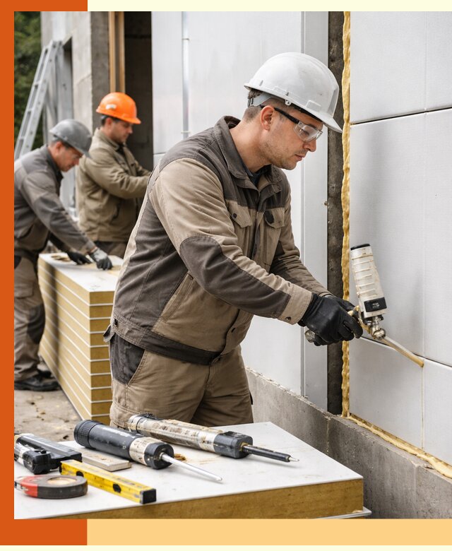 Утепление сэндвич-панелей пенополиуретаном в Казани